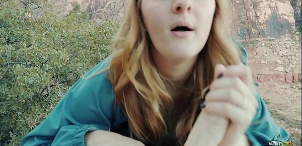  Cute Young Blonde Girl Fucked Outdoors - Molly Pills - Horny Hiking POV